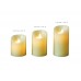FixtureDisplays® Flameless Candles Battery Operated Pillar Real Wax Flickering Moving Wick Electric LED Candle Sets with Remote Control Cycling 24 Hours Timer, Pack of 3 Size 18458